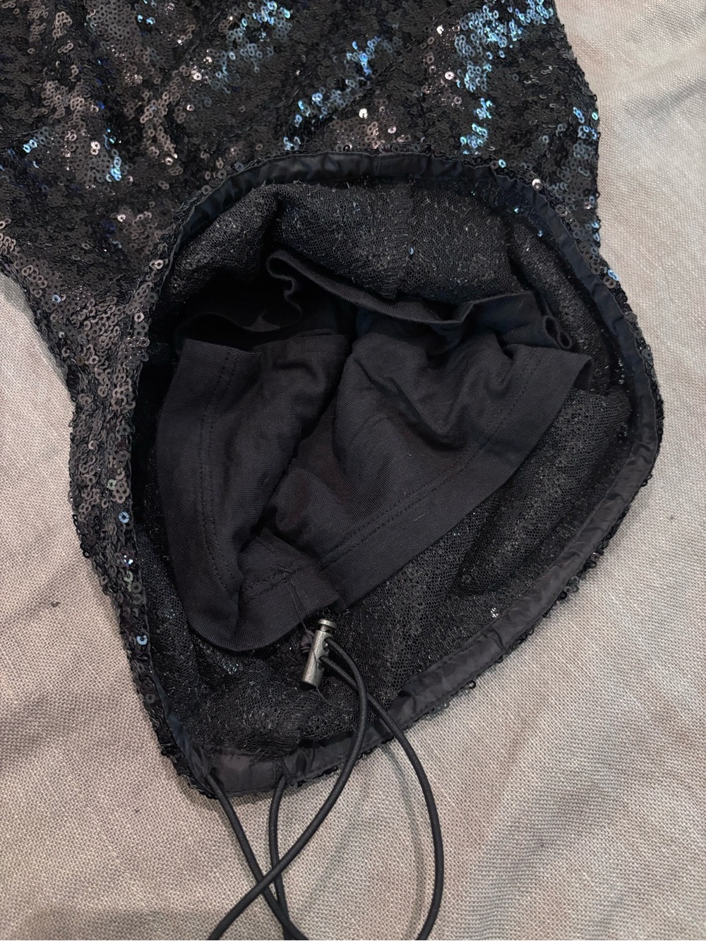 Anthropologie Black Sequin Cargo Pants - Picture 2 of 9